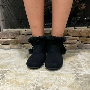 Black flat ankle booties!